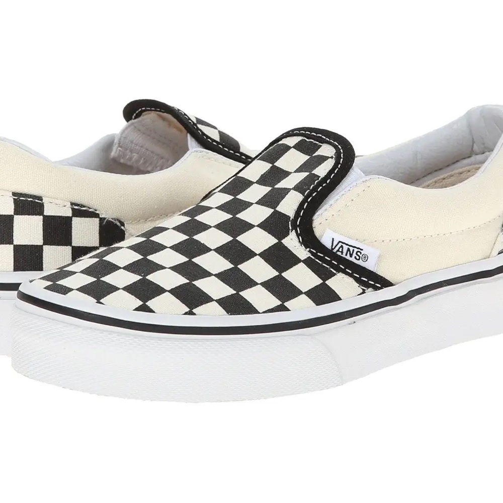 Vans Kids Black and White Checkered Slip-On Sneakers